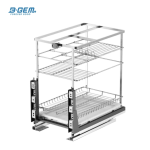 KỆ GIA VỊ NAN DẸT INOX 304 RAY GIẢM CHẤN BGKGV01