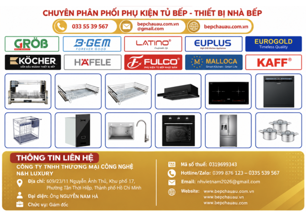 Top 10 Thương Hiệu Thiết Bị – Phụ Kiện Nhà Bếp Cao Cấp Tại Việt Nam 2027