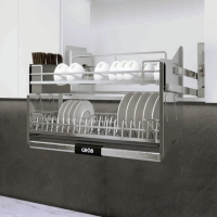 Giá Bát Nâng Hạ Nan Dẹt Inox Mờ Full SUS304 GROB
