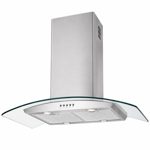 Máy Hút Mùi Đảo KAFF KF-IS90GH Kính Cong Inox 90cm, Công Suất 1200m³/h