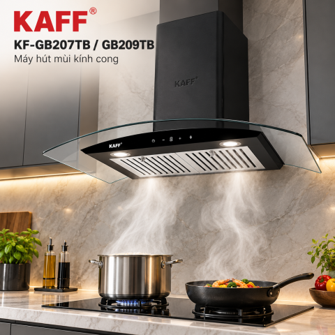 Máy Hút Mùi KAFF KF-GB207TB / KF-GB209TB Kính Cong BLDC 1000m³/h