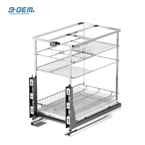 KỆ GIA VỊ NAN DẸT INOX 304 RAY GIẢM CHẤN BGKGV01
