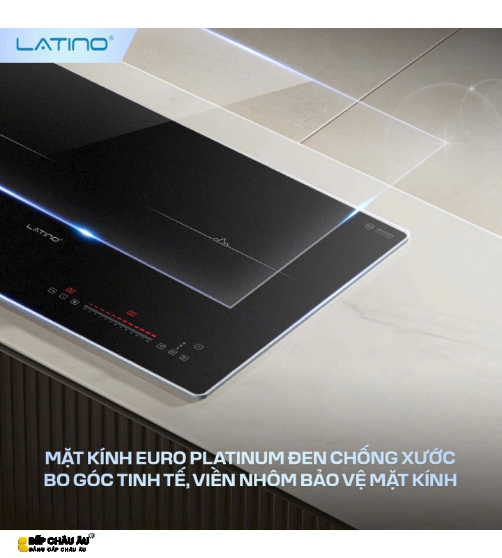 Bếp Điện Từ Latino LT-3579.V8 – 2 Vùng Nấu Booster 2400W, Mặt Kính Euro Platinum