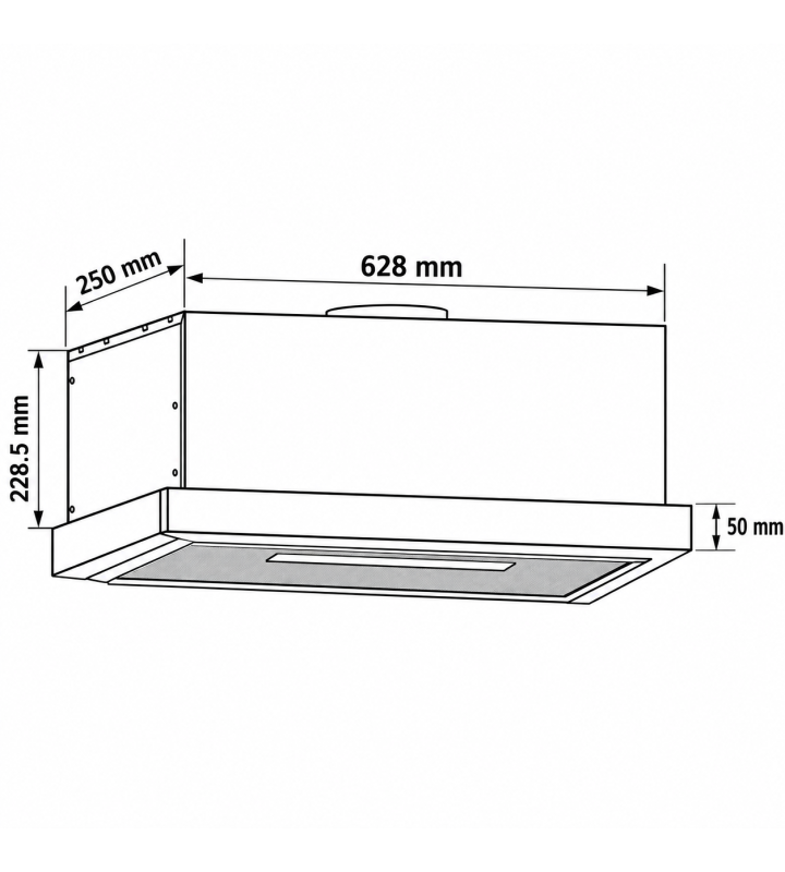 Máy Hút Mùi Âm Tủ KAFF KF-TH1700B Inox Phối Kính, Vẫy Tay 1000m³/h