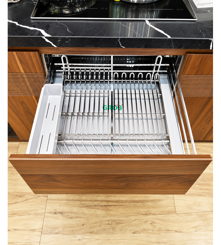Kệ Đựng Bát Đĩa Mix Oval Inox 304 GROB