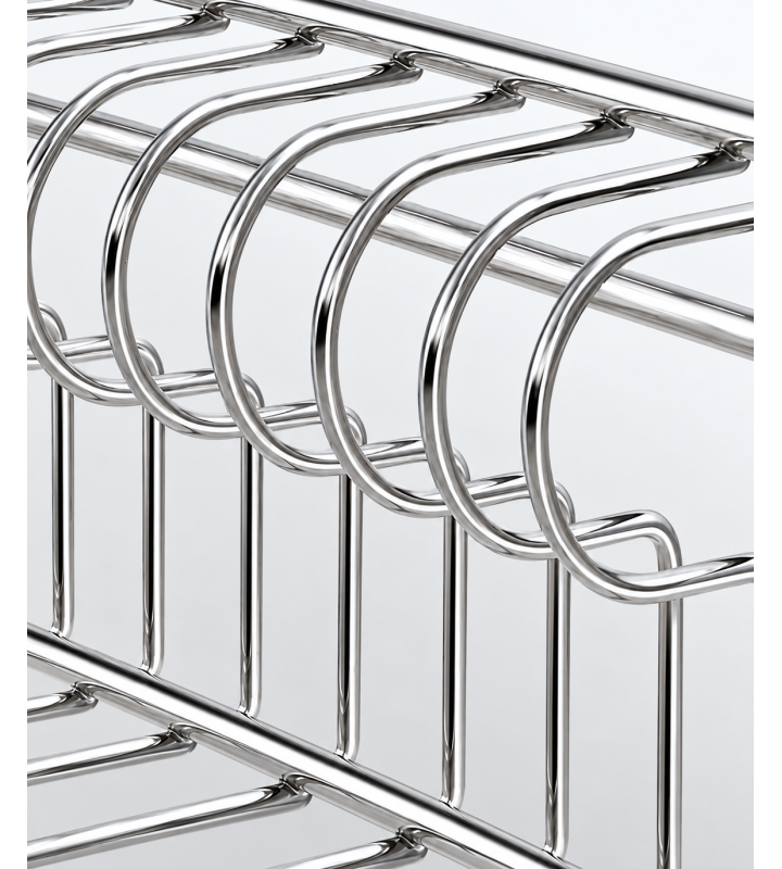 KỆ ĐỰNG BÁT ĐĨA NAN VUÔNG INOX XƯỚC MỜ SUS304