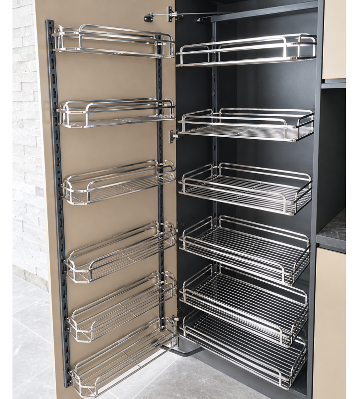 KỆ ĐỰNG TỦ ĐỒ KHÔ NAN DẸT, ĐÁY OVAL, INOX XƯỚC MỜ SUS304