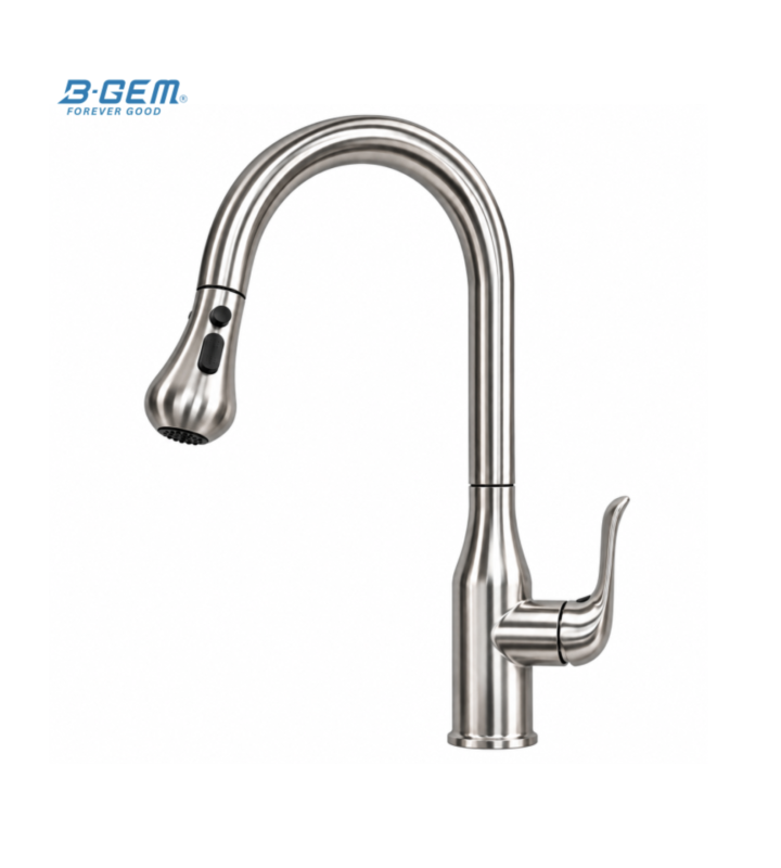 VÒI CHÉN NÓNG LẠNH DÂY RÚT CAO CẤP B-Gem - T07Riva 