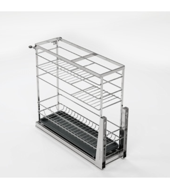 Giá Gia Vị Inox Nan Dẹt EUROGOLD EP046 – Ray Giảm Chấn, Khung Inox 304, Chống Rung