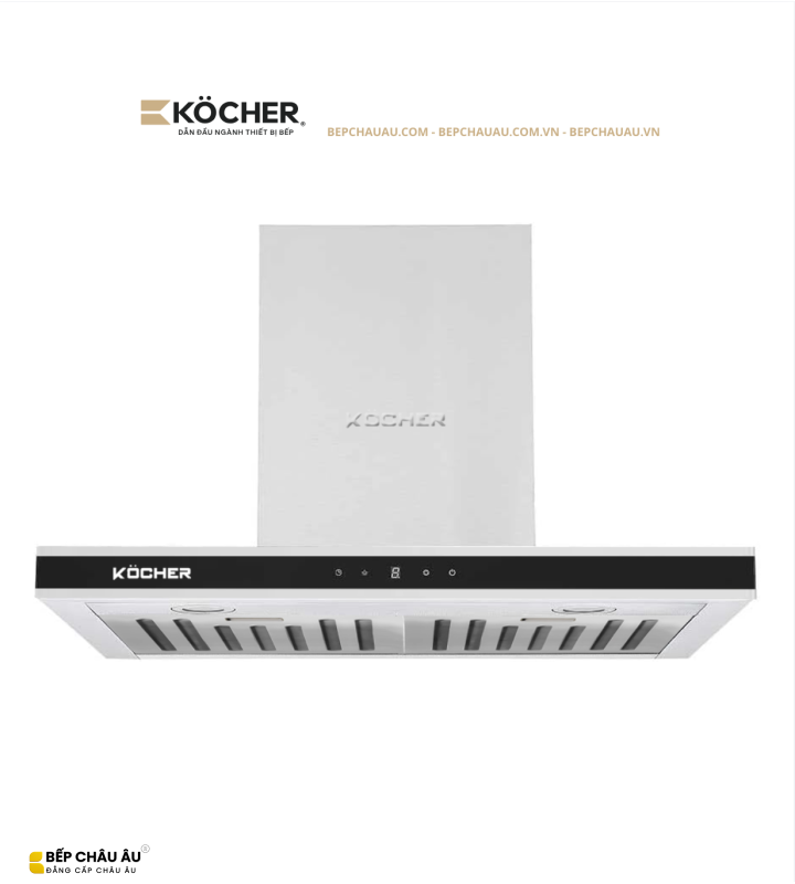 Máy Hút Mùi Köcher K-225C 70cm/90cm – Chữ T Cao Cấp, Hút 1400m³/h, Ultra Swing Siêu Êm, Made in Malaysia