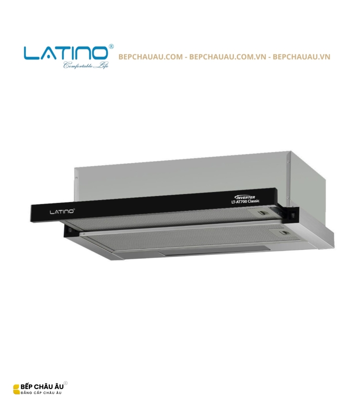 Máy Hút Mùi Latino LT-AT700 Classic Âm Tủ Kéo Rút 70cm – Turbo 1000m³/h, Công Tắc 3 Cấp Độ