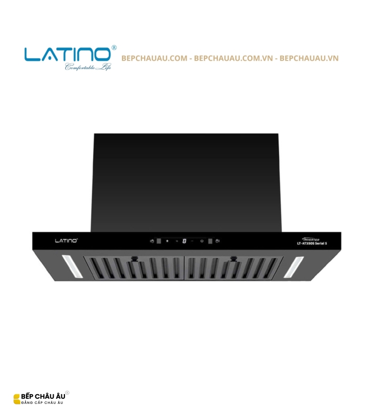 Máy Hút Mùi Latino LT-HCT3570L Serial S Chữ T 70cm – Turbo 1200m³/h, Cảm Biến Vẫy Tay, Tự Làm Sạch