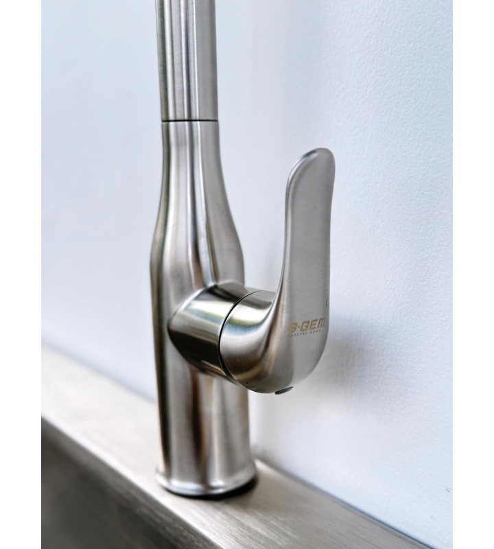 Tay gạt nóng lạnh và thân vòi inox SUS304 B-GEM BG-T07Riva