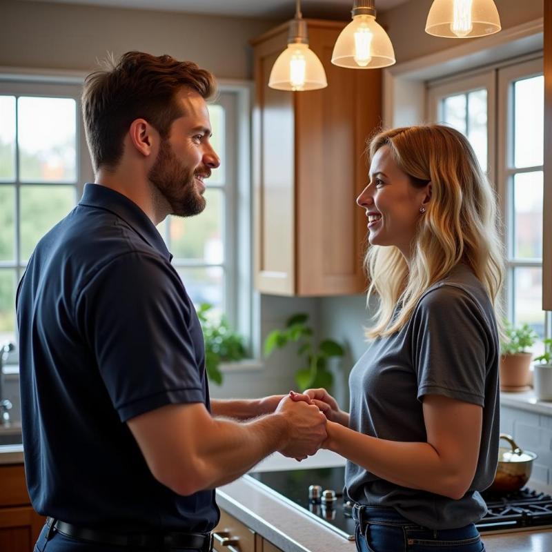 Kỹ thuật vi&ecirc;n sửa bếp từ tại nh&agrave; kh&aacute;ch h&agrave;ng với th&aacute;i độ chuy&ecirc;n nghiệp v&agrave; tận t&acirc;m