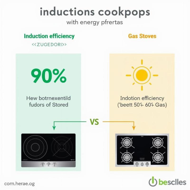 So s&aacute;nh hiệu suất chuyển h&oacute;a năng lượng bếp từ v&agrave; bếp gas